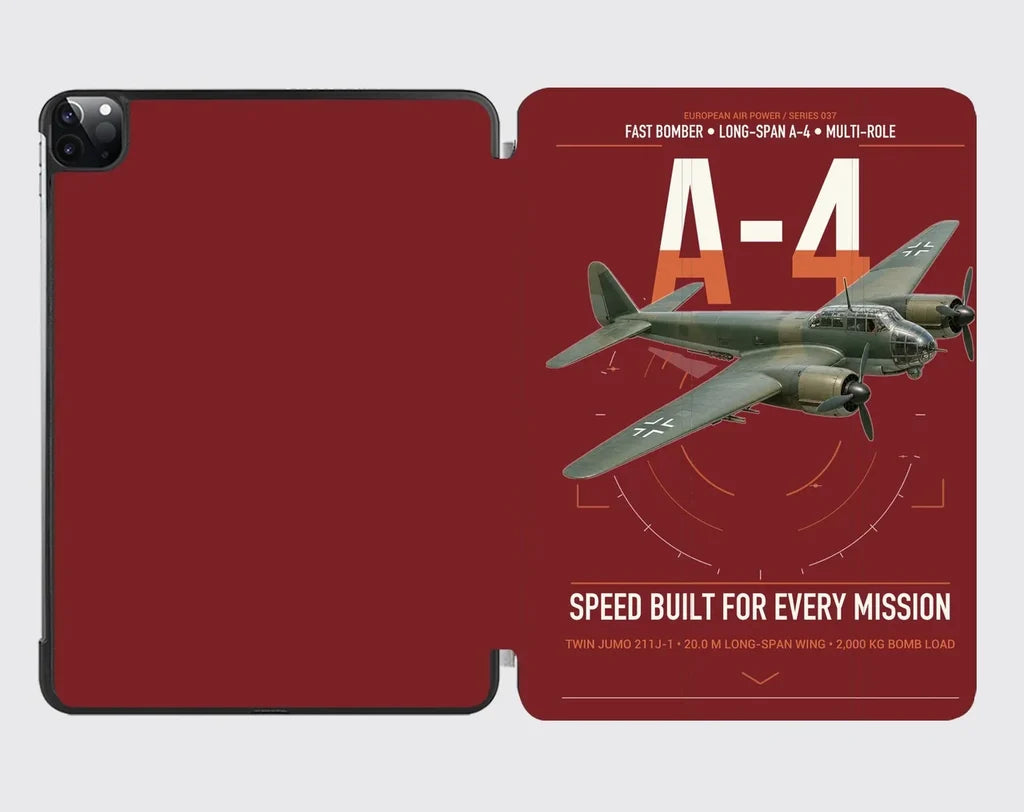 Junkers Ju 88A-4 design on dark red ipad tablet case