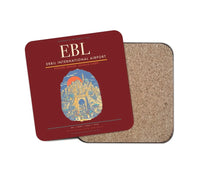 Thumbnail for Erbil International Airport (EBL) design on dark red 1 piece coaster