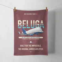 Thumbnail for Airbus A300-600ST BelugaST design on dark red towel