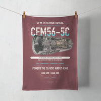 Thumbnail for CFM56-5C design on dark red towel