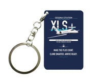 Thumbnail for Cessna Citation XLSPlus design on navy blue designed key chain, double-side print