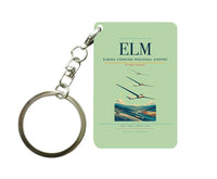 Thumbnail for Elmira Corning Regional Airport (ELM) design on light green key chain