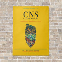 Thumbnail for Cairns Airport CNS vertical canvas print - no frame - yellow background
