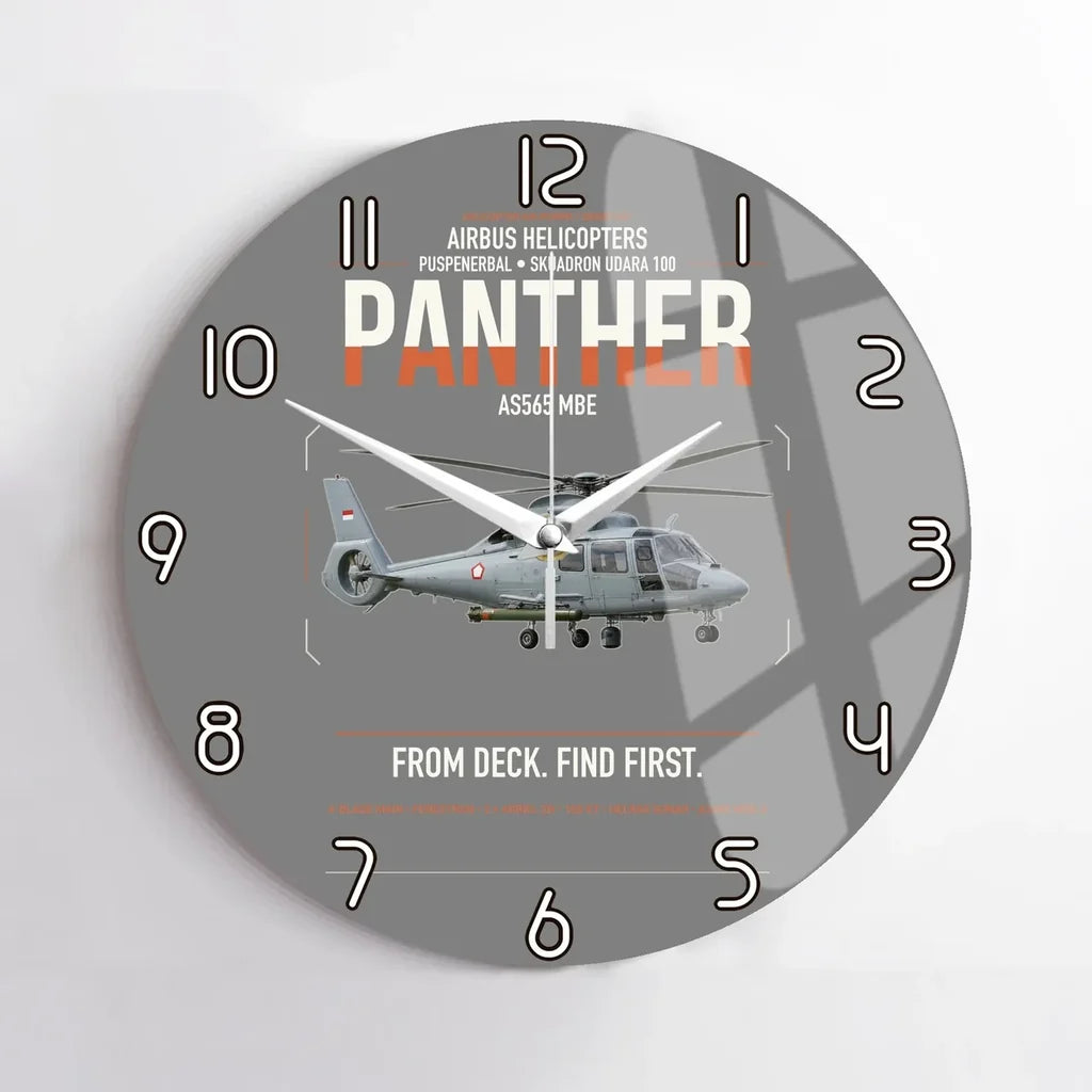 Airbus Helicopters AS565 MBe Panther design on gray no frame wall clock