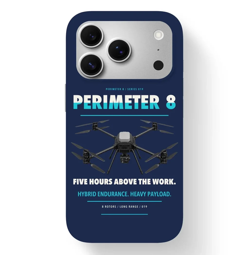 Skyfront Perimeter 8 Case design on navy blue iphone case