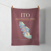 Thumbnail for Hilo International Airport (ITO) design on dark red towel