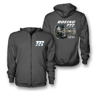 Thumbnail for Boeing 777 & GE90 Engine Designed Zipped Hoodies - view 12