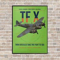 Thumbnail for Bristol Beaufighter TF X vertical canvas print - framed - light green background
