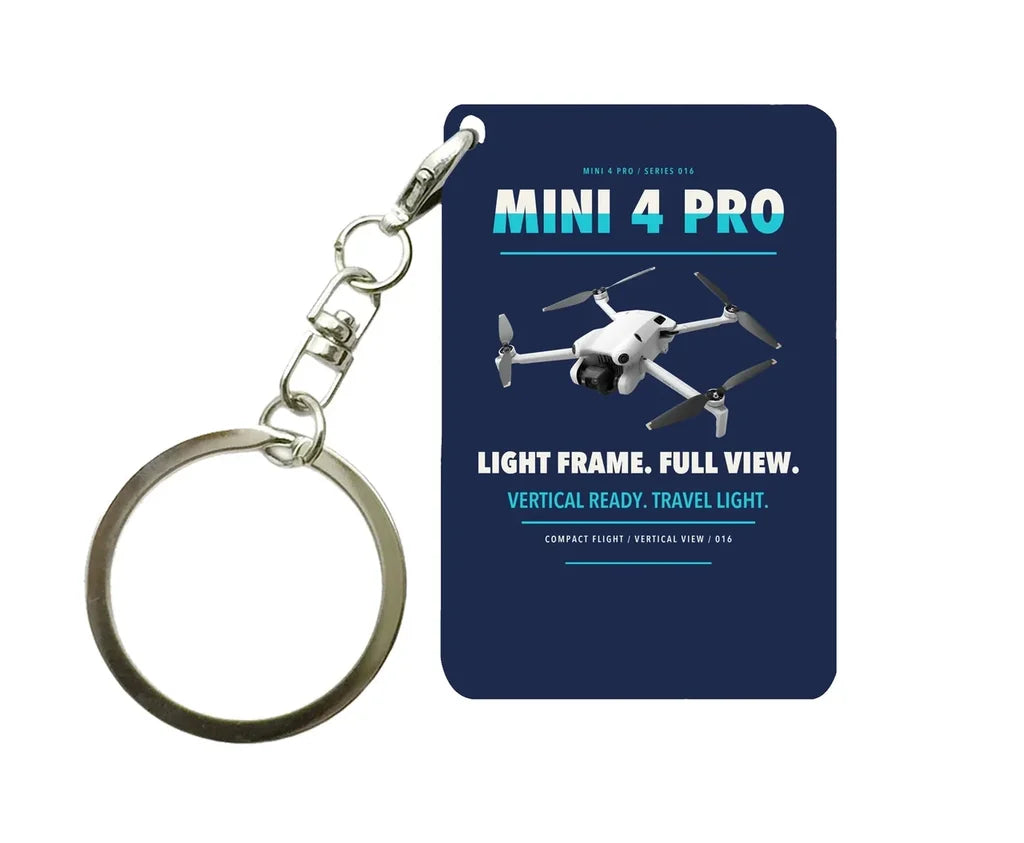 DJI Mini 4 Pro Key Chain design on navy blue key chain