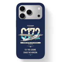 Thumbnail for Cessna 172 Skyhawk design on navy blue magsafe iphone case, for iPhone 17 Pro
