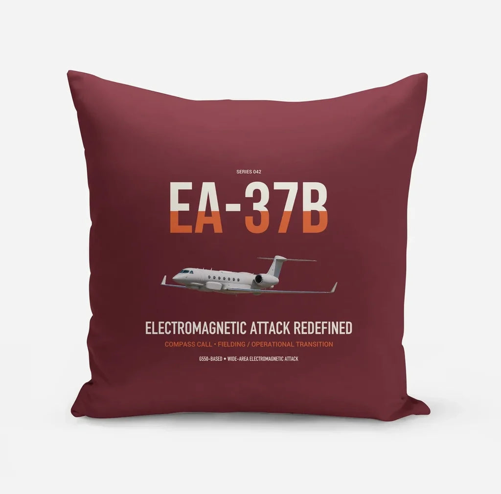 EA-37B Compass Call design on dark red pillow