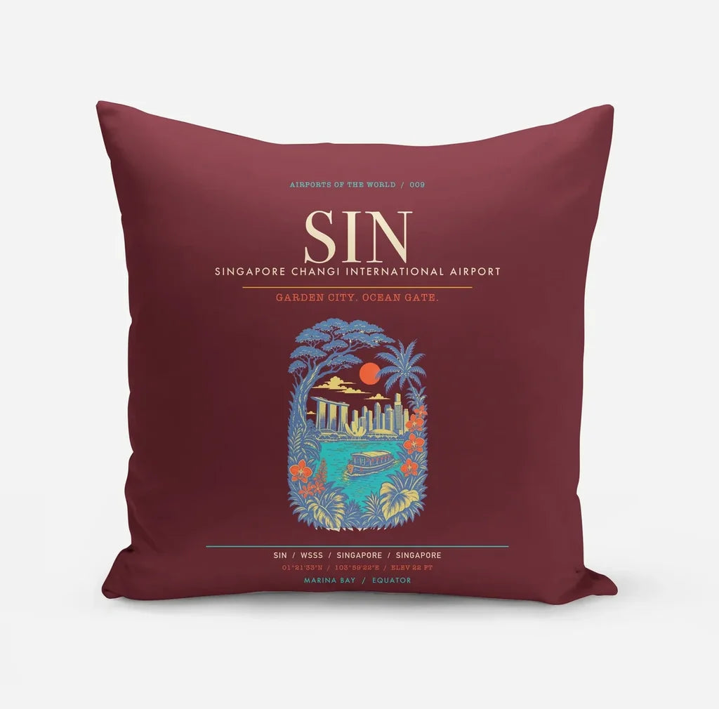 Singapore Changi International Airport SIN - Dark Red