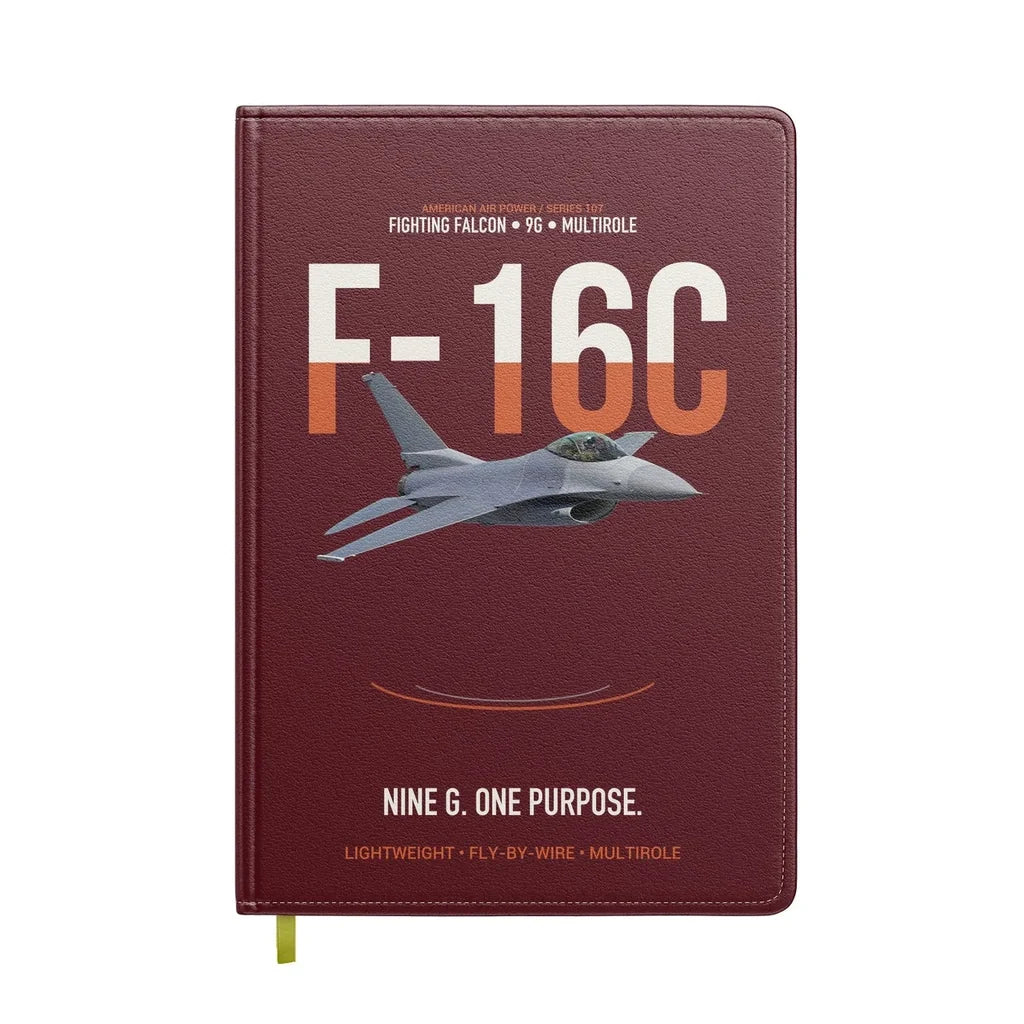 F-16C Fighting Falcon Nine G One Purpose design on dark red notebook