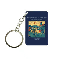 Thumbnail for VINTAGE G4456 - The Airfield Cat's Rounds - Designed Key Chain design on navyblue
