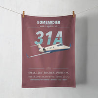 Thumbnail for Bombardier Learjet 31A design on dark red towel
