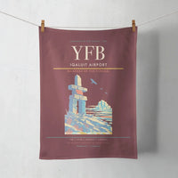 Thumbnail for Iqaluit Airport (YFB) design on dark red towel