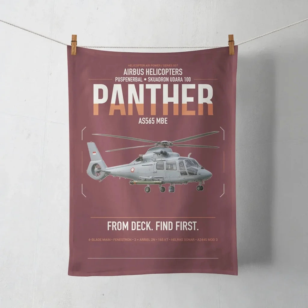 Airbus Helicopters AS565 MBe Panther design on dark red towel