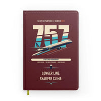 Thumbnail for Boeing 757-300 design on dark red notebook