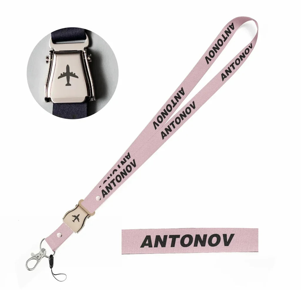 Antonov & Text seat belt lanyard - pink