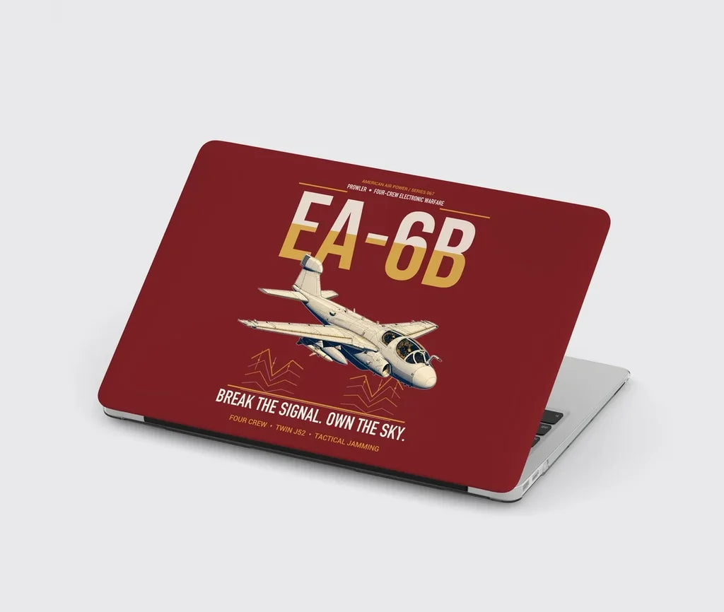EA-6B Prowler design on dark red MacBook case