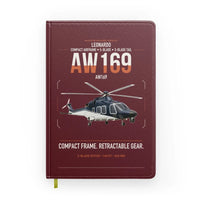 Thumbnail for Leonardo AW169 design on dark red notebook