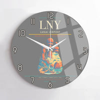 Thumbnail for Lanai Airport (LNY) design on gray no frame wall clock
