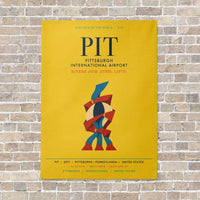 Thumbnail for Pittsburgh International Airport PIT vertical canvas print - no frame - yellow background