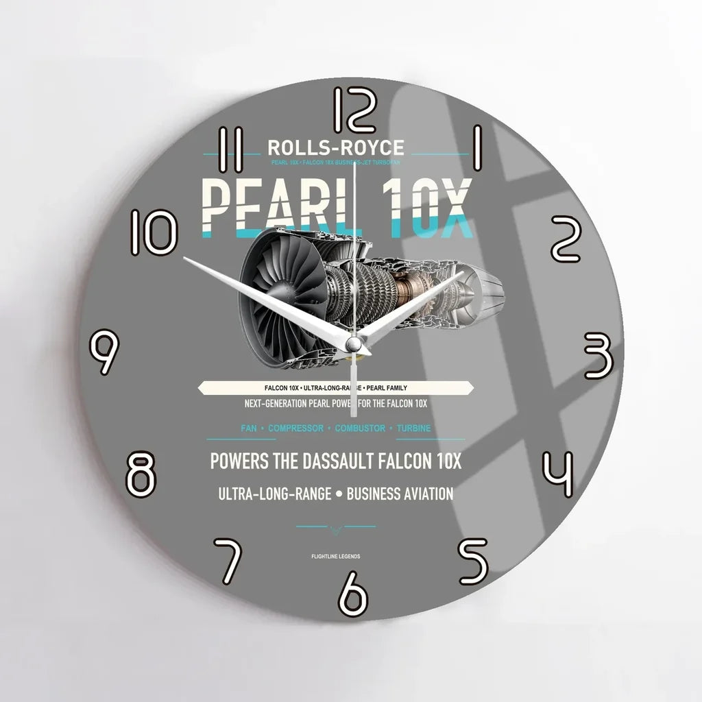 PEARL 10X design on gray no frame wall clock