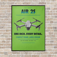 Thumbnail for DJI Air 2S vertical canvas print - framed - light green background
