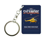 Thumbnail for Bristol Sycamore HR14 design on navy blue designed key chain, double-side print