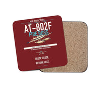 Thumbnail for Air Tractor AT-802F Fire Boss design on dark red 1 piece coaster