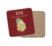 Thumbnail for Federico Fellini International Airport (RMI) design on dark red 1 piece coaster