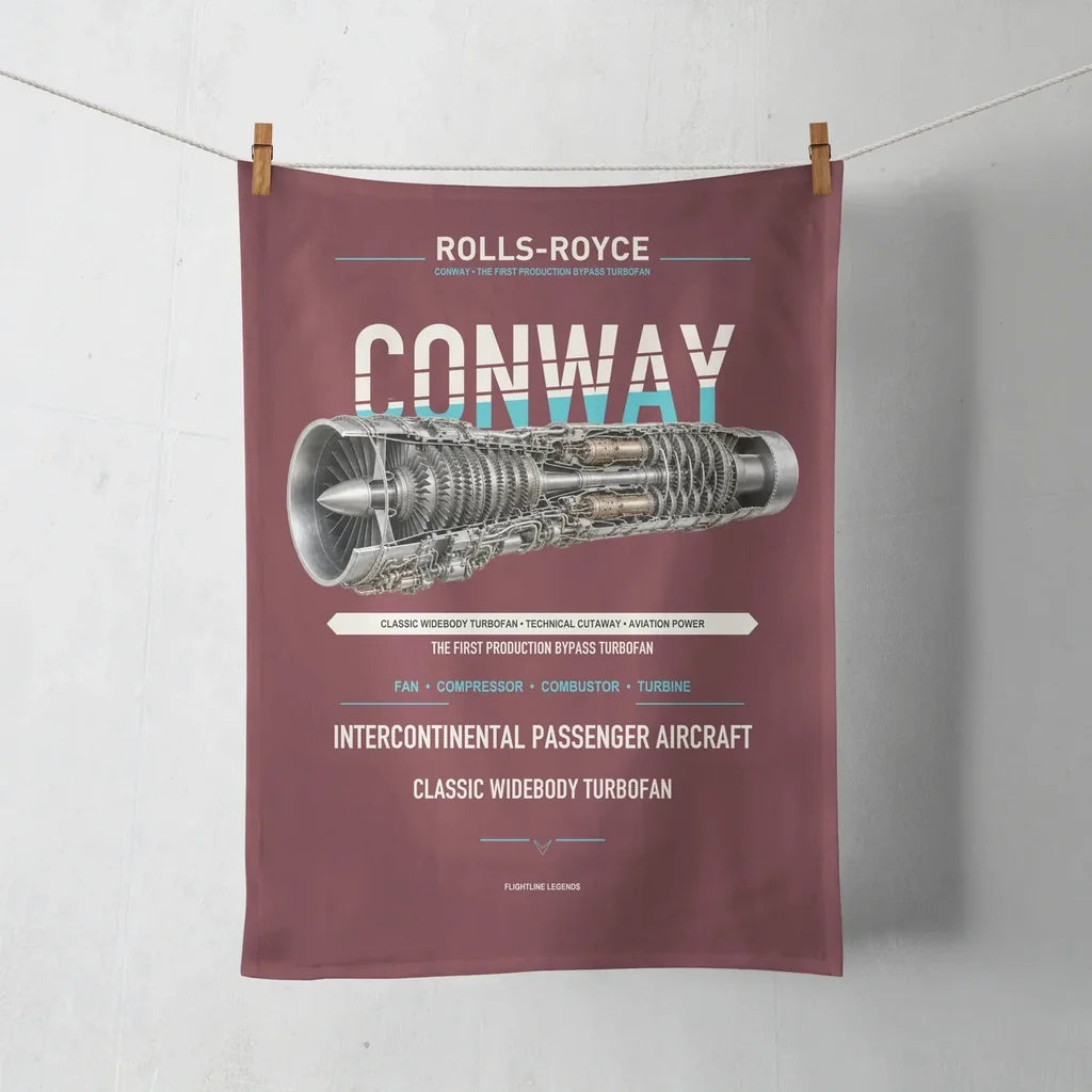 CONWAY design on dark red towel
