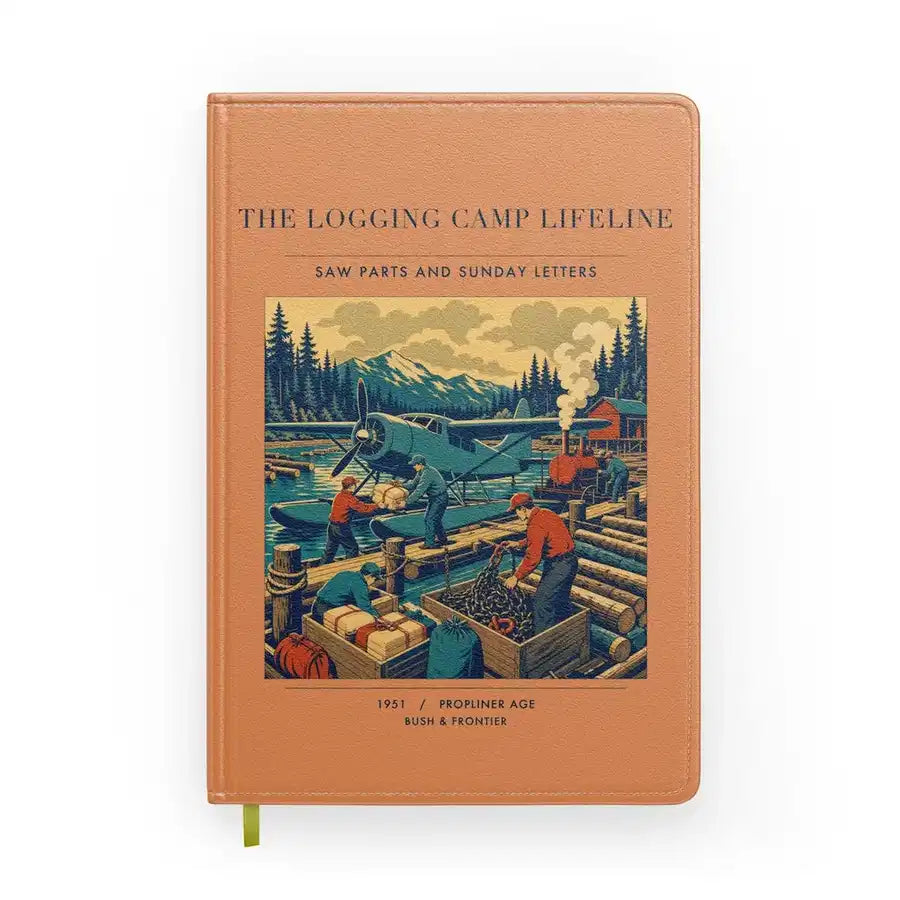 VINTAGE G4488 - The Logging Camp Lifeline - Designed Notebooks design on orange