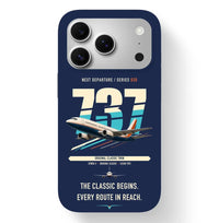 Thumbnail for Boeing 737-300 Classic design on navy blue magsafe iphone case