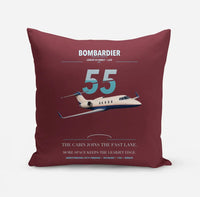 Thumbnail for Bombardier Learjet 55 design on dark red pillow