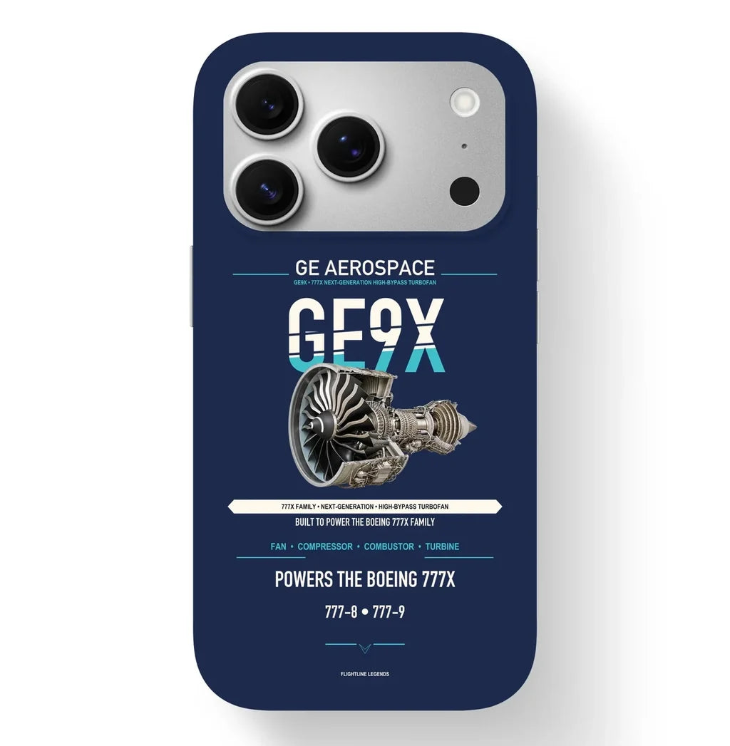GE9X Case design on navy blue iphone case