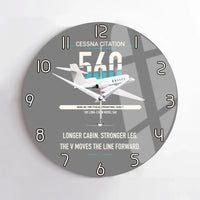 Thumbnail for Cessna Citation 560 - Citation V design on gray no frame wall clock