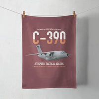 Thumbnail for C-390 Millennium design on dark red towel