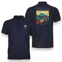 Thumbnail for VINTAGE G4453 - The Veteran's Last Walkaround - Double-Side Polo T-Shirt design on navyblue