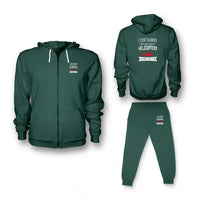 Thumbnail for I Don't Always Stop and Look at Helicopters Zipped Hoodie - Green