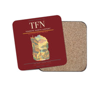 Thumbnail for Tenerife North Airport (TFN) design on dark red 1 piece coaster