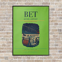 Thumbnail for Bethel Airport BET - Canvas Framed - Light Green