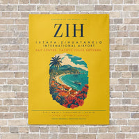 Thumbnail for Ixtapa-Zihuatanejo International Airport ZIH vertical canvas print - no frame - yellow background