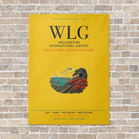 Thumbnail for Wellington International Airport WLG vertical canvas print - no frame - yellow background