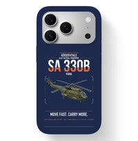 Thumbnail for Aérospatiale SA 330B Puma design on navy blue magsafe iphone case, for iPhone 17 Pro