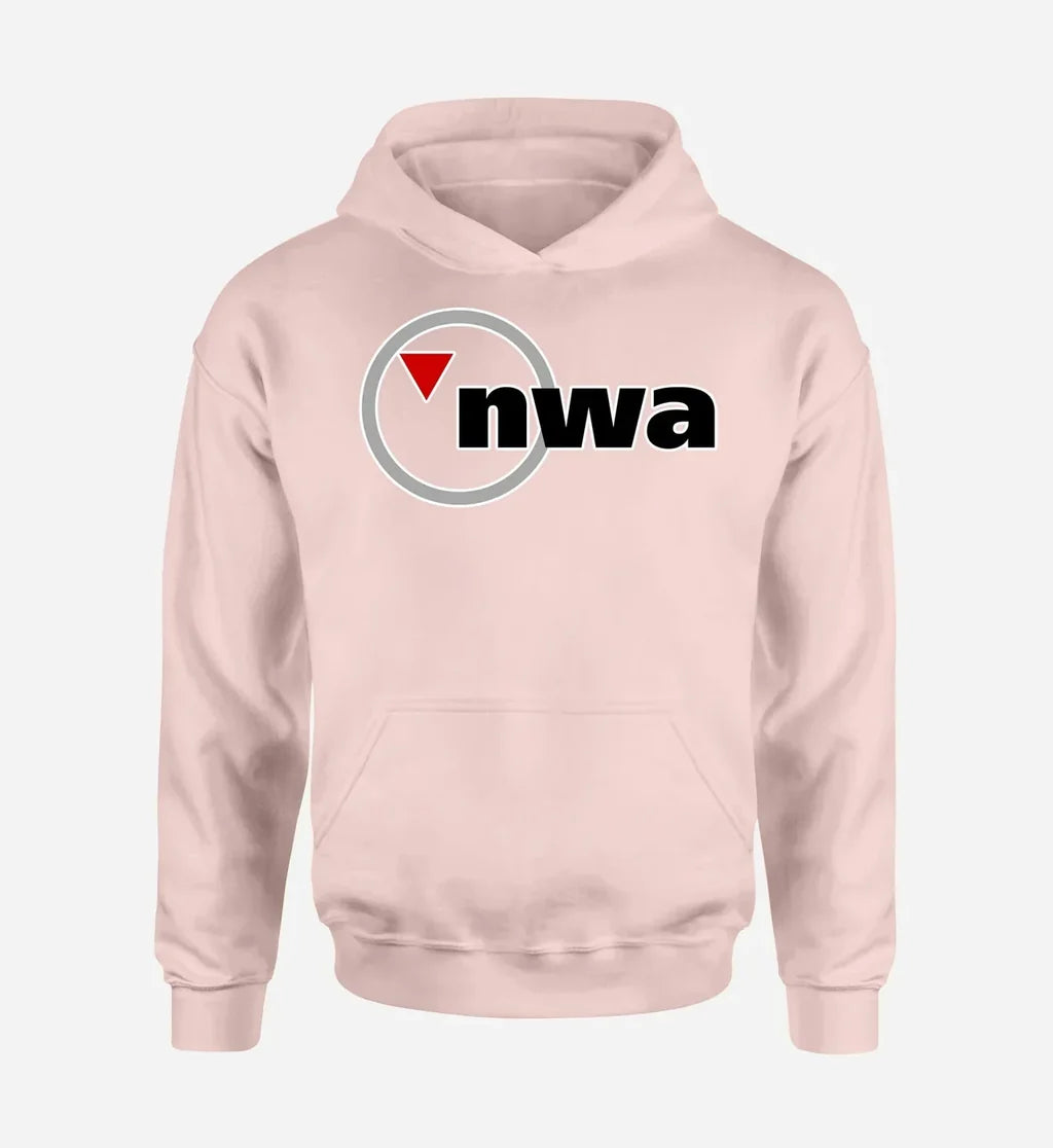 Northwest Airlines NEW logo printed on pink hoodie