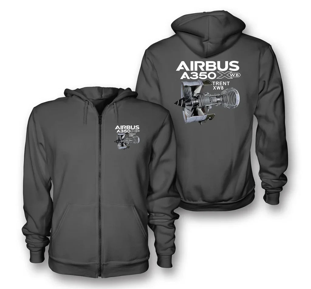 Airbus A350 & Trent Wxb Engine Designed Zipped Hoodies - view 12