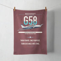 Thumbnail for Beechcraft Baron G58 design on dark red towel