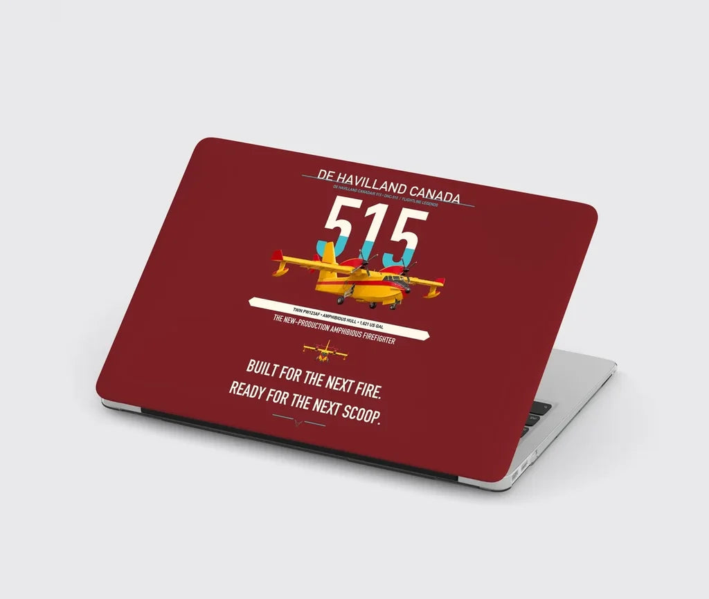 De Havilland Canadair 515 design on dark red MacBook case